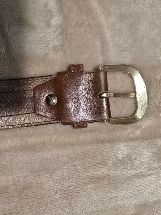 AVANZATA Leather, brown belt brass buckle, size 34 - Picture 6 of 8